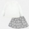 Komplet bluzka i spódnica żakardowa w kwiaty dla dziewczynki Mayoral 2935-28 Srebrny