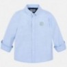 Koszula z długim rękawem z aplikacjami chłopięca Mayoral 4120-82 Błękitny