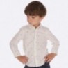 Koszula z długim rękawem we wzory dla chłopca Mayoral 4123-18 Biały