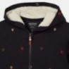 Bluza bawełniana z kapturem z haftami chłopięca Mayoral 7452-36 Czarny
