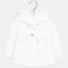 Płaszcz futerko z misia eleganckie dla dziewczynki Mayoral 2429-55 Biały