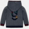 Sweter z kapturem ocieplany trykot na podszewce dla chłopca Mayoral 4323-10 Stal