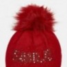 Komplet czapka i szalik z napisem dla dziewczynki Mayoral 10700-39 Czerwony