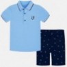 Mayoral 3245-12 Komplet bermudy i koszulka dla chłopca Granat