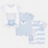 Mayoral 1725-94 Zestaw 3 piżamki krótkie niemowlęce Niebieski
