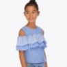 Mayoral 6108-43 Bluzka z odkrytymi ramionami dziewczęca Niebieska