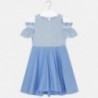 Mayoral 6936-2 Sukienka z odkrytymi ramionami dla dziewczynki Niebieska