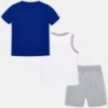Mayoral 3607-989 Komplet 2 koszulki i bermudy chłopięce Niebieski