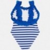 Mayoral 3715-85 Kostium kąpielowy w paski dziewczęcy Niebieski