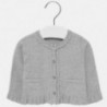 Sweter rozpinany dzianinowy z falbankami dla dziewczynki Mayoral 2315-34 Srebrny