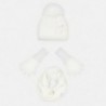 Komplet czapka komin rękawiczki dla dziewczynki Mayoral 10699-32 Kremowy