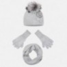 Komplet czapka komin rękawiczki dla dziewczynki Mayoral 10699-31 Srebrny