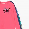 Koszulka bawełniana z lampasami dla dziewczynki Boboli 408002-3628-S koral