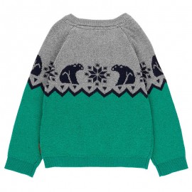 Sweter z dzianiny dla chłopca Boboli 718219-4477 zielony
