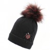 Jamiks FENILA II czapka dla dziewczynki z pomponem czarna