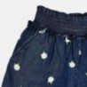 Krótkie spodenki jeans haft dziewczynka Mayoral 3280-5 granat