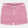 Spodnie krótkie w paski dla dziewczynkek Mayoral 3283-24 czerwony