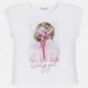 Koszulka z krótkim rękawem dziewczęca Mayoral 6002-77 Biel-różowy