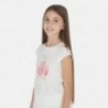 Koszulka z krótkim rękawem dziewczęca Mayoral 6007-18 Kremowy
