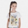 Koszulka z krótkim rękawem dziewczęca Mayoral 6020-14 Biel-żółty