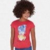 Koszulka z asymetrycznym dołem dziewczęca Mayoral 6021-83 Czerwony