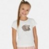 Koszulka z cekinami dla dziewczynki Mayoral 6022-44 Kremowy