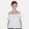 Bluzka z odkrytymi ramionami dziewczęca Mayoral 6164-11 Biały