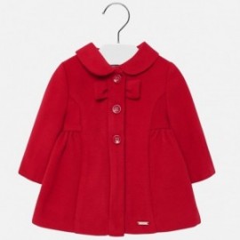 Płaszcz elegancki flauszowy dla dziewczynki Mayoral 2428-86 czerwony