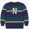 Sweter w paski dla chłopca Mayoral 7309-56 Zielony