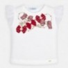 Koszulka bawełniana dla dziewczynki Mayoral 3002-53 biały