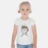Koszulka bawełniana dla dziewczynki Mayoral 3008-46 Kremowy