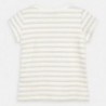 Koszulka bawełniana w paski dla dziewczynek Mayoral 3011-84 beż