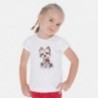 Koszulka bawełniana dla dziewczynek Mayoral 3017-31 biały