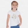 Koszulka bawełniana dla dziewczynek Mayoral 3017-34 krem