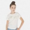 Koszulka z krótkim rękawem dziewczęca Mayoral 6010-3 Kremowy