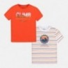 Komplet koszulek bawełnianych dla chłopca Mayoral 6066-89 pomarańcz