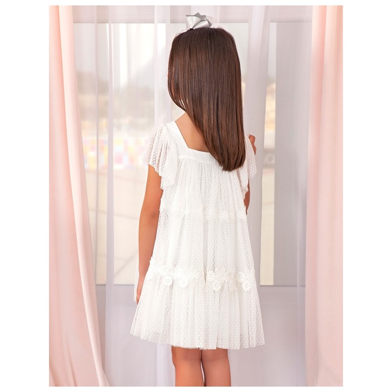 Sukienka elegancka dla dziewczynki Abel & Lula 5003-25 biała