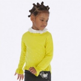 Sweter z falbanką dziewczęcy Mayoral 4303-16 żółty