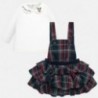 Komplet bluzka i spódnica ogrodniczka dla dziewczynki Mayoral 2623-15 Granatowy