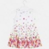 Sukienka popelinowa w kwiaty dla dziewczynek Mayoral 3951-69 Biały