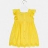 Sukienka popelinowa z haftem dziewczynka Mayoral 3952-46 Żółty
