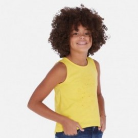 Koszulka bawełniana dla dziewczynki Mayoral 6028-92 Żółty