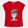 Koszulka bawełniana dla dziewczynki Mayoral 3008-48 czerwona