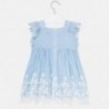 Sukienka popelinowa z haftem dziewczynka Mayoral 3952-47 niebieska