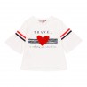 Dzianinowa koszulka dla dziewczynki Boboli 459008-1100 kolor biały