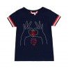 Dzianinowa koszulka dla dziewczynki Boboli 459076-2440 kolor granat