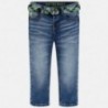Spodnie jeans z paskiem chłopięce Mayoral 3537-78 niebieski
