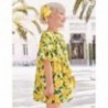 Sukienka elegancka w kwiaty dziewczęca Abel & Lula 5036-45 żółta