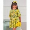 Sukienka elegancka w kwiaty dziewczęca Abel & Lula 5036-45 żółta