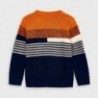 Sweter w paski chłopięcy Mayoral 4328-66 pomarańczowy/granat